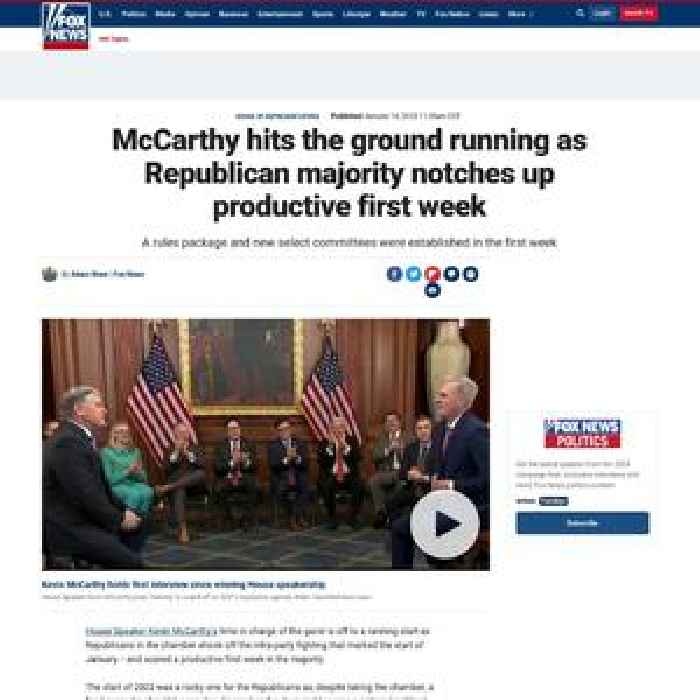 McCarthy hits the ground running as Republican majority notches up productive first week