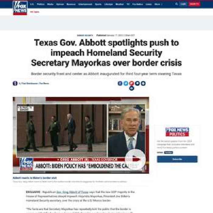 Texas Gov. Abbott spotlights push to impeach Homeland Security Secretary Mayorkas over border crisis