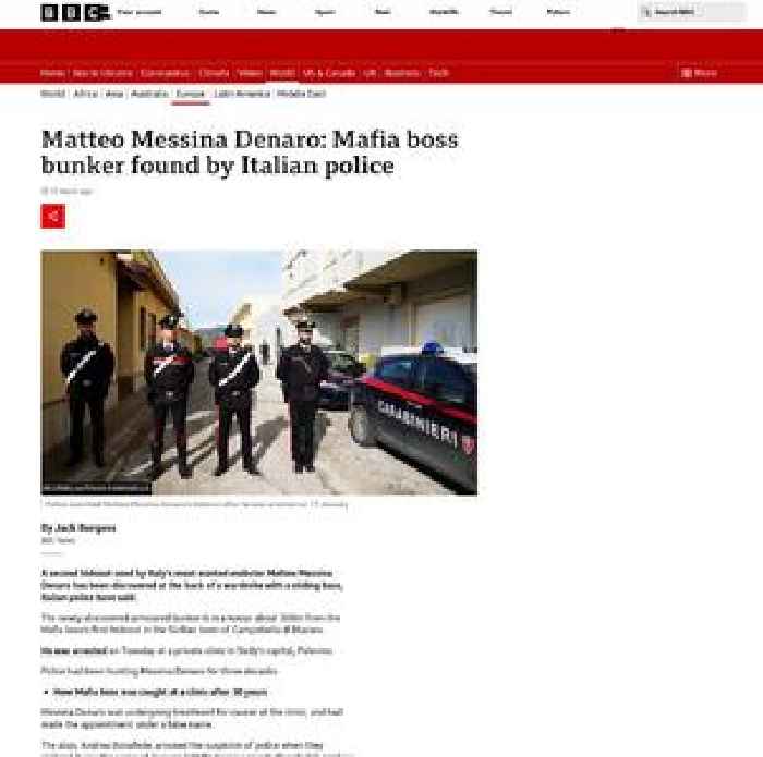 Matteo Messina Denaro: Mafia boss bunker found by Italian police