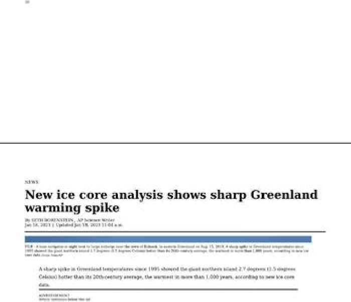 New ice core analysis shows sharp Greenland warming spike