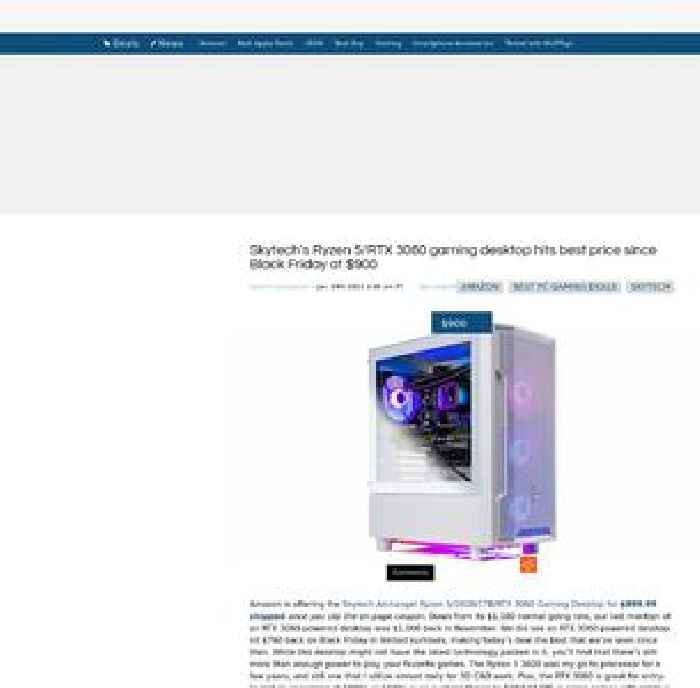 Skytech’s Ryzen 5/RTX 3060 gaming desktop hits best price since Black Friday at $900