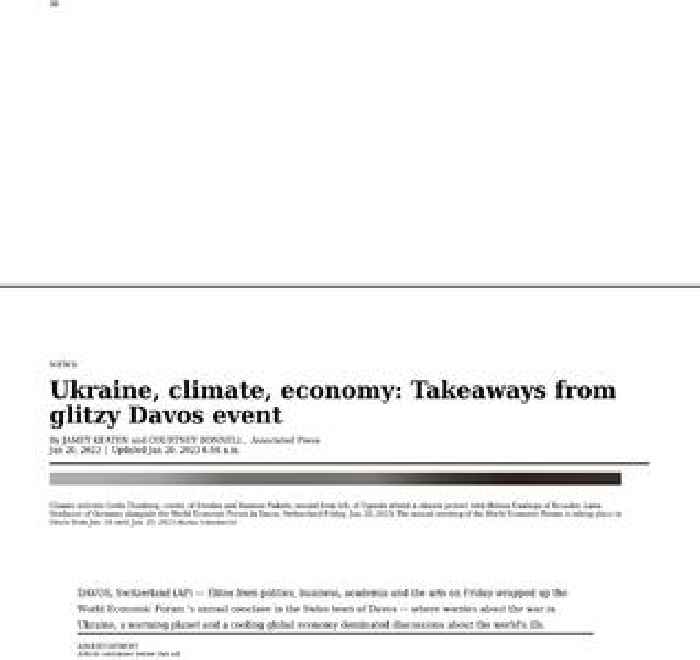 Ukraine, climate, economy: Takeaways from glitzy Davos event