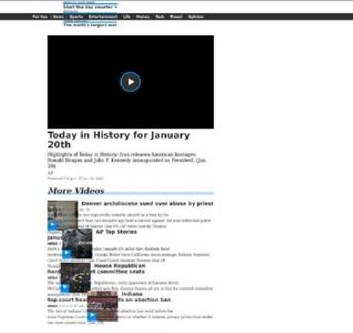 Today in History for January 20th
