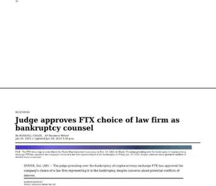 Judge approves FTX choice of law firm as bankruptcy counsel