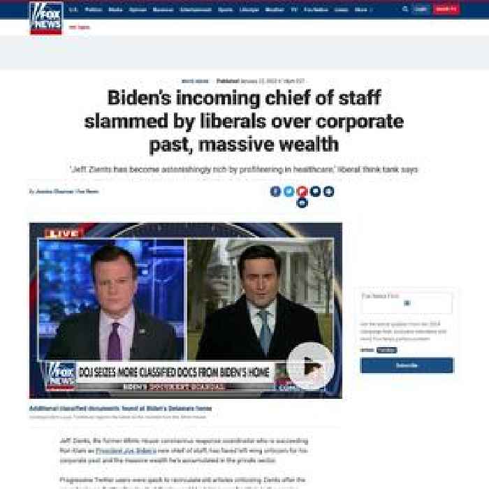 Biden’s incoming chief of staff slammed by liberals over corporate past, massive wealth