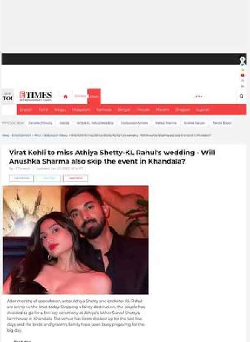 Virat Kohli to miss Athiya-KL Rahul's wedding?