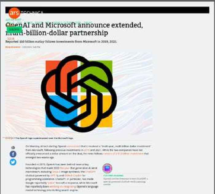 OpenAI and Microsoft announce extended, multi-billion-dollar partnership