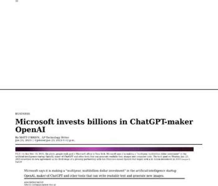 Microsoft invests billions in ChatGPT-maker OpenAI