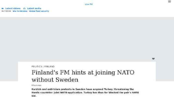 Finland's foreign minister hints at joining NATO without Sweden