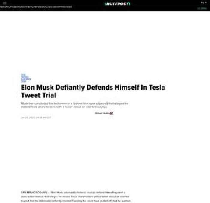 

    Elon Musk Defiantly Defends Himself In Tesla Tweet Trial

