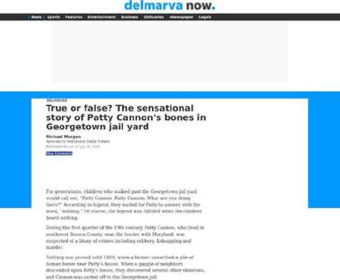 True or false? The sensational story of Patty Cannon's bones in Georgetown jail yard