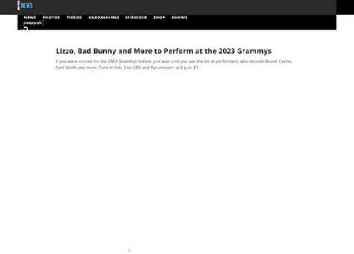 
                        Lizzo, Bad Bunny and More to Perform at the 2023 Grammys
