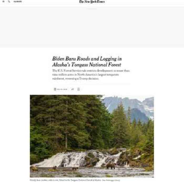 Biden Bans Roads, Logging in Alaska’s Tongass National Forest