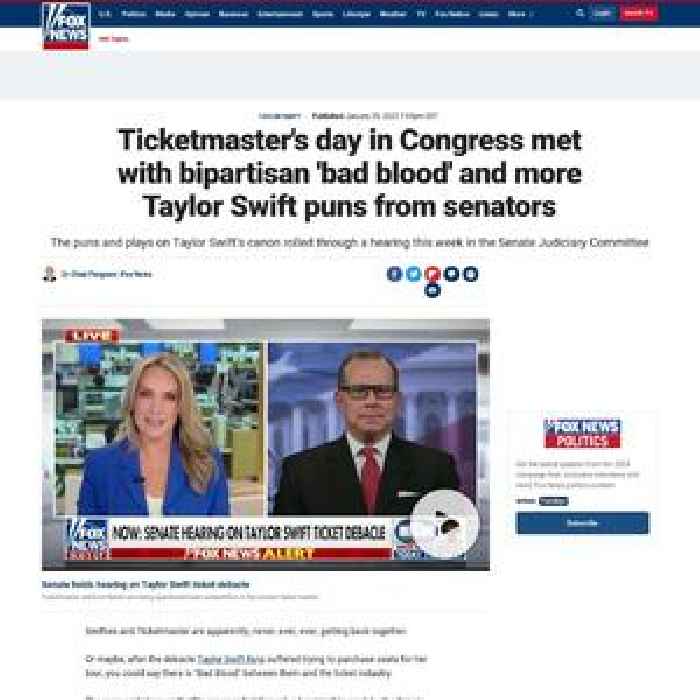 Ticketmaster's day in Congress met with bipartisan 'bad blood' and more Taylor Swift puns from senators