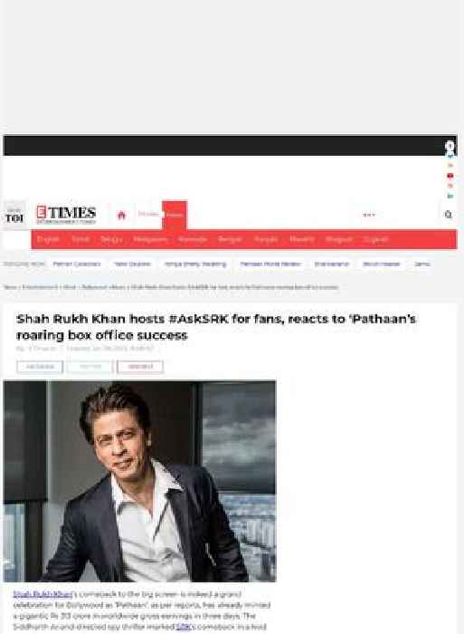 SRK reacts to ‘Pathaan’s box office success