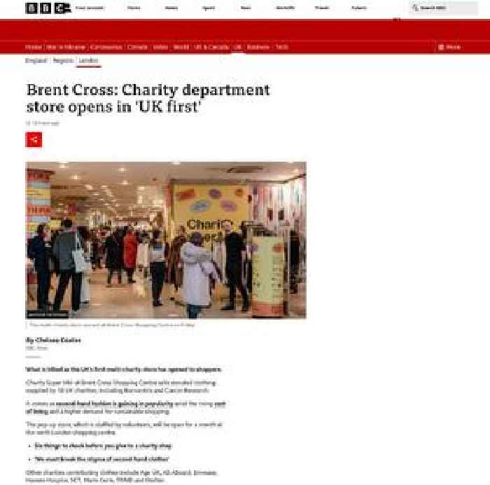 Brent Cross: Charity department store opens in 'UK first'