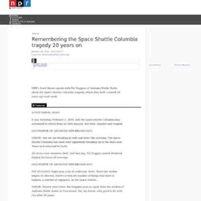 Remembering the Space Shuttle Columbia tragedy 20 years on