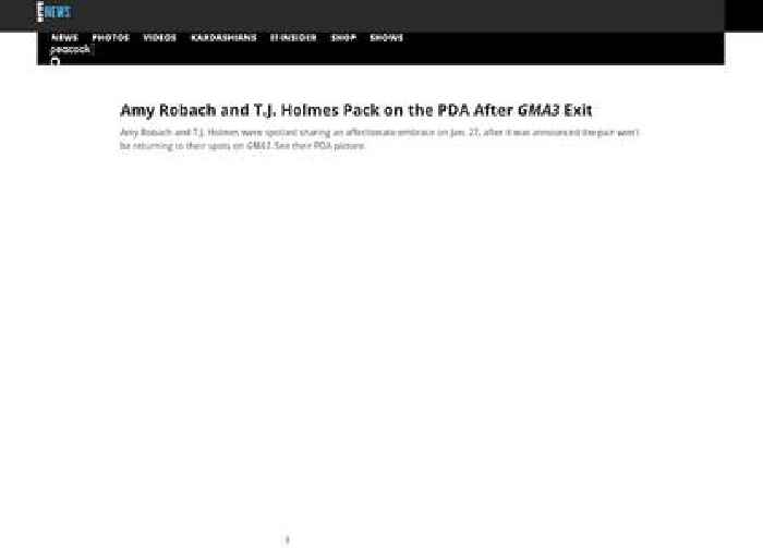 
                        Amy Robach and T.J. Holmes Pack on the PDA After GMA3 Exit
