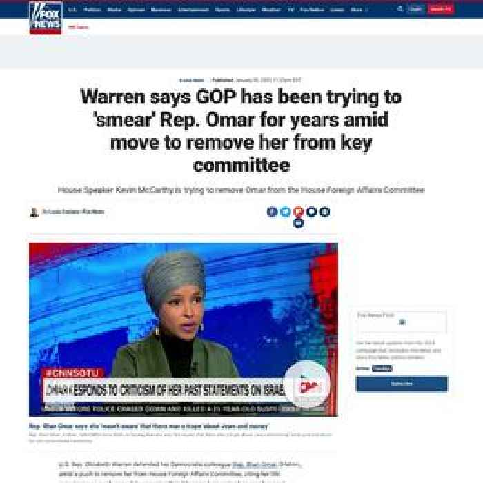 Warren says GOP has been trying to 'smear' Rep. Omar for years amid move to remove her from key committee