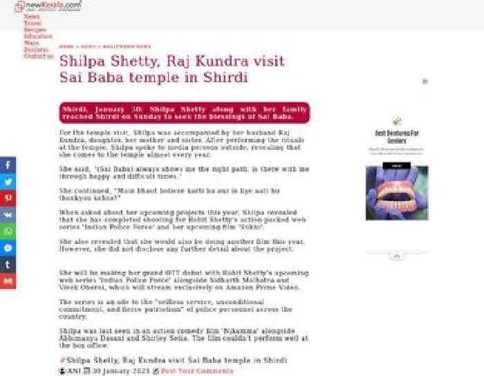 Shilpa Shetty, Raj Kundra visit Sai Baba temple in Shirdi