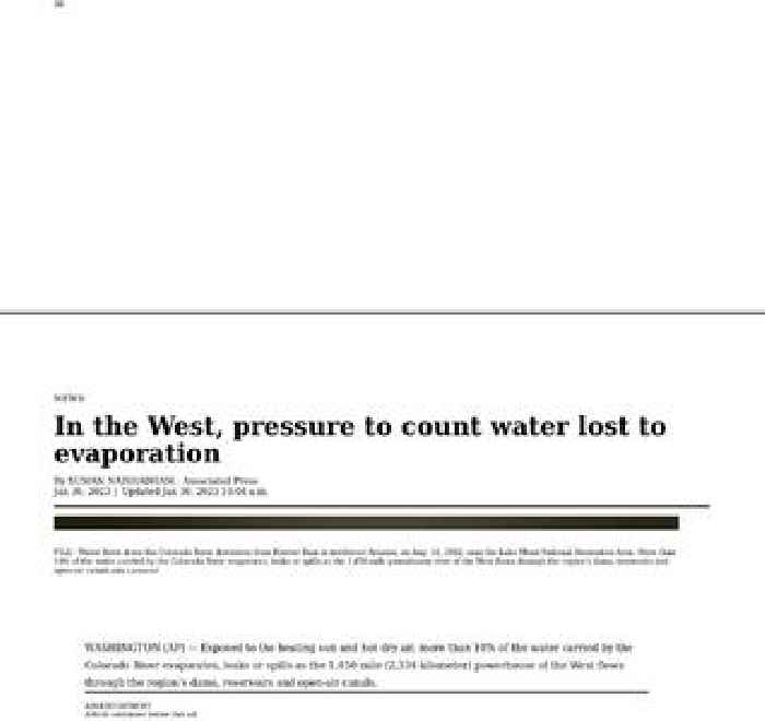 In the West, pressure to count water lost to evaporation