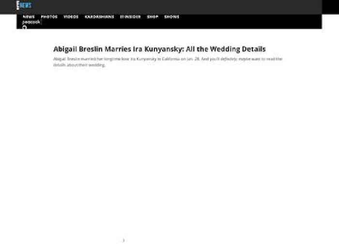 
                        Abigail Breslin Marries Ira Kunyansky: See Her Gorgeous Wedding Dress
