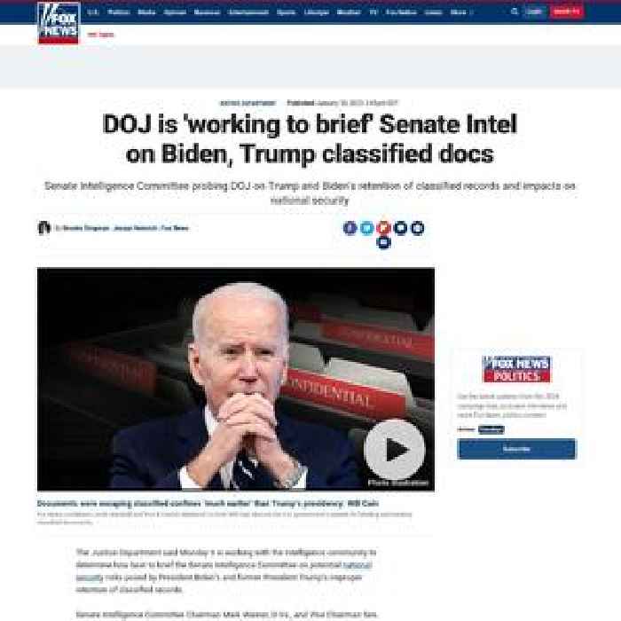 DOJ is 'working to brief' Senate Intel on Biden, Trump classified docs