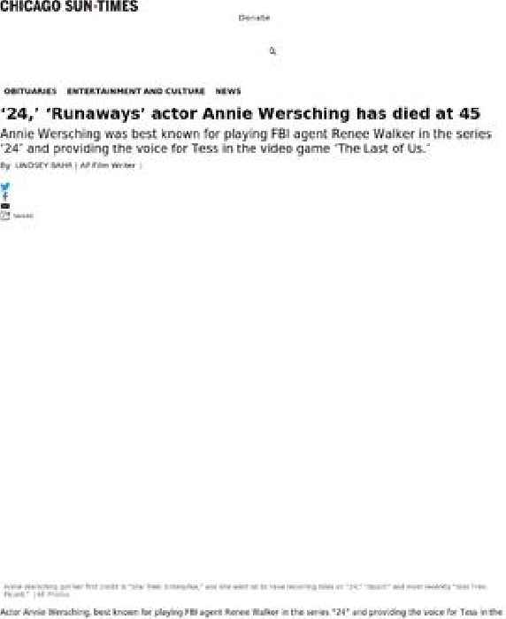 ‘24,’ ‘Runaways’ actor Annie Wersching has died at 45