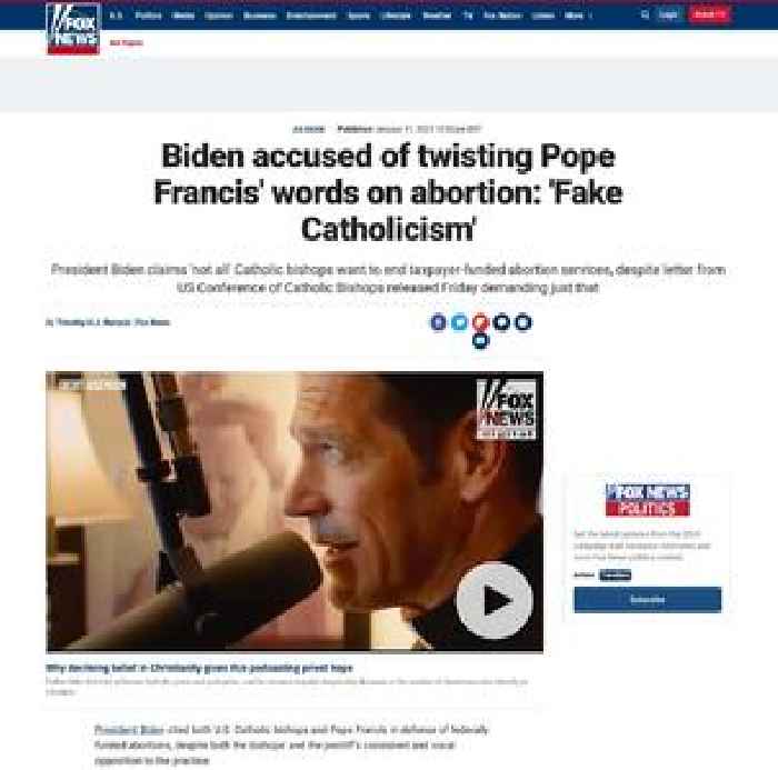 Biden accused of twisting Pope Francis' words on abortion: 'Fake Catholicism'
