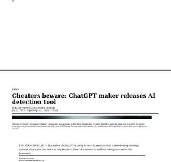 Cheaters beware: ChatGPT maker releases AI detection tool
