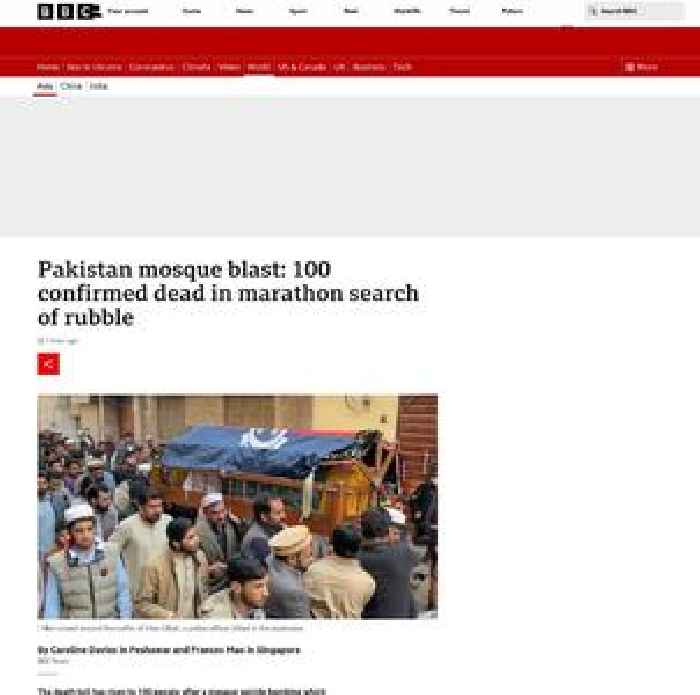 Pakistan mosque blast: More confirmed dead in marathon search of rubble