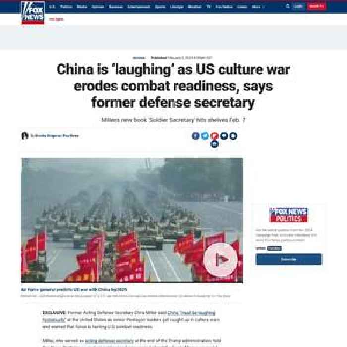 China is ‘laughing’ as US culture war erodes combat readiness, says former defense secretary