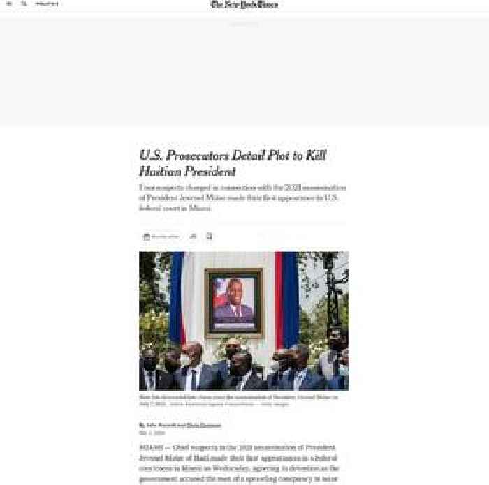 U.S. Prosecutors Detail Plot to Kill Haitian President