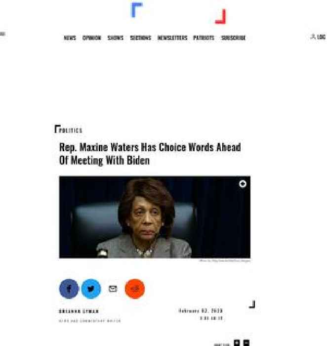 Rep. Maxine Waters Has Choice Words Ahead Of Meeting With Biden