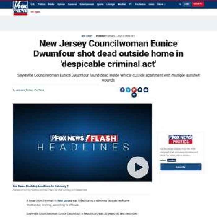 New Jersey Councilwoman Eunice Dwumfour shot dead outside home in 'despicable criminal act'