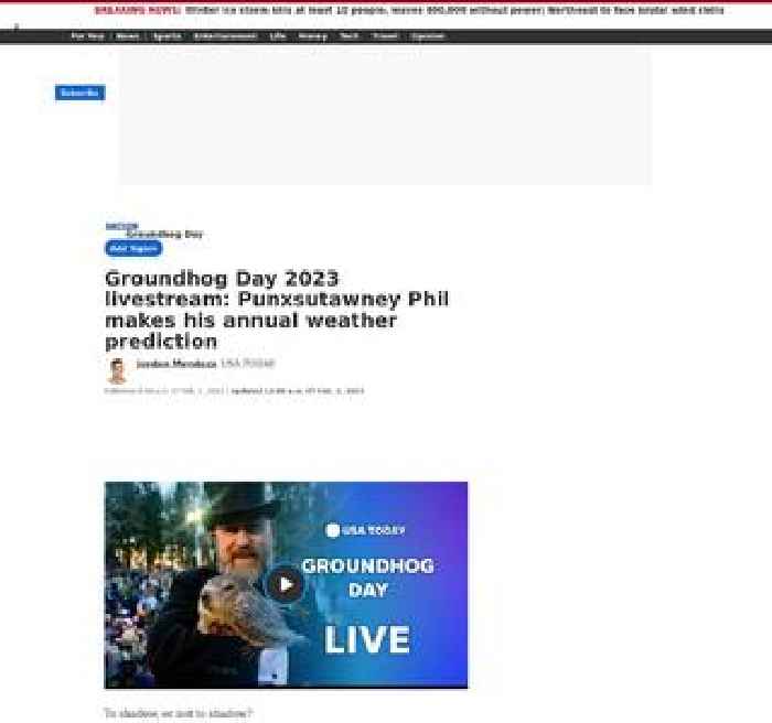 Groundhog Day 2023 livestream: Watch Punxsutawney Phil make his annual weather prediction