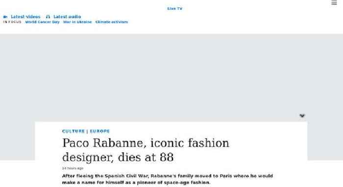 Paco Rabanne, iconic fashion designer, dies at 88