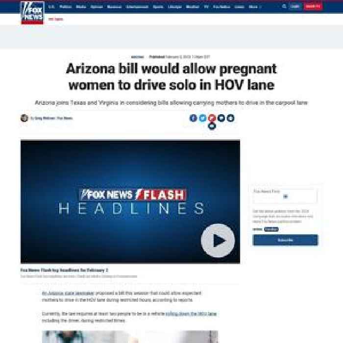 Arizona bill would allow pregnant women to drive solo in HOV lane