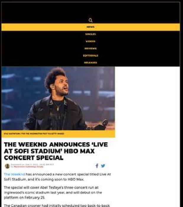 The Weeknd Announces ‘Live At SoFi Stadium’ HBO Max Concert Special