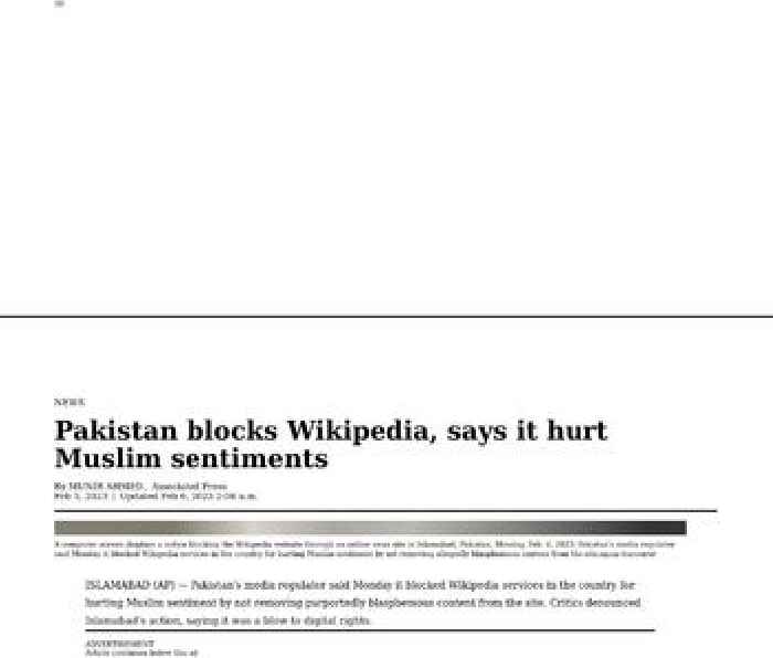 Pakistan blocks Wikipedia, says it hurt Muslim sentiments