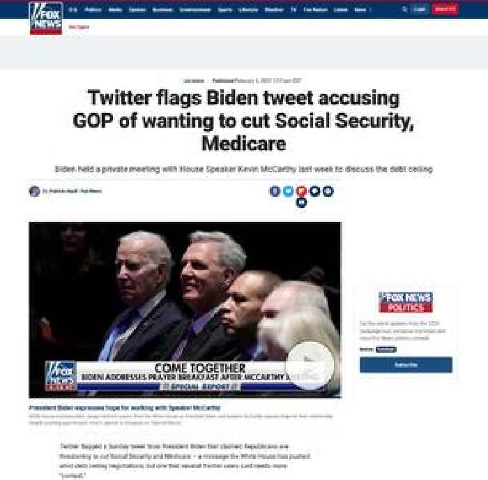 Twitter flags Biden tweet accusing GOP of wanting to cut Social Security, Medicare
