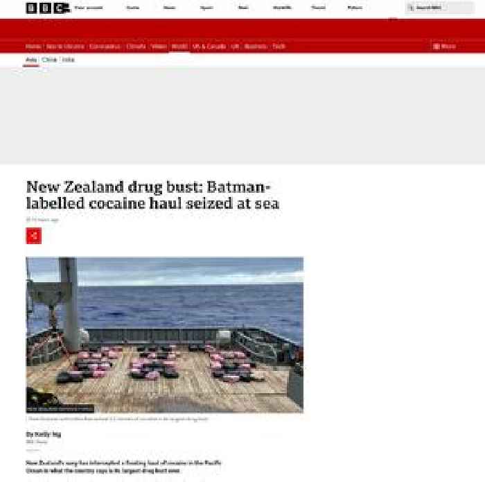 New Zealand drug bust: Batman-labelled cocaine haul seized at sea