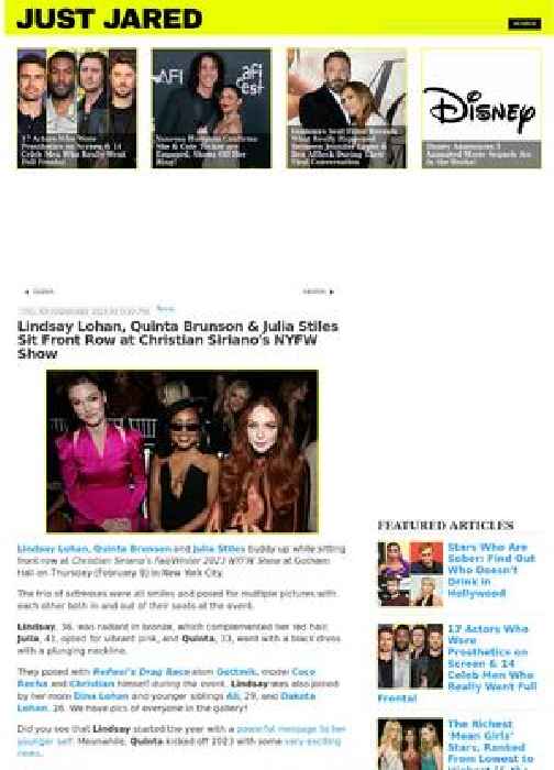 Lindsay Lohan, Quinta Brunson & Julia Stiles Sit Front Row at Christian Siriano's NYFW Show