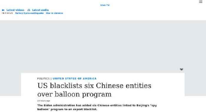 US blacklists six Chinese entities over balloon program