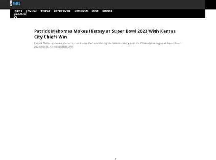 
                        Patrick Mahomes Makes Super Bowl History With Kansas City Chiefs Win
