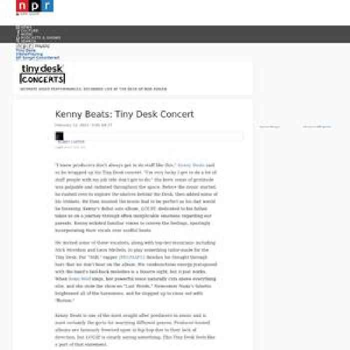 Kenny Beats: Tiny Desk Concert