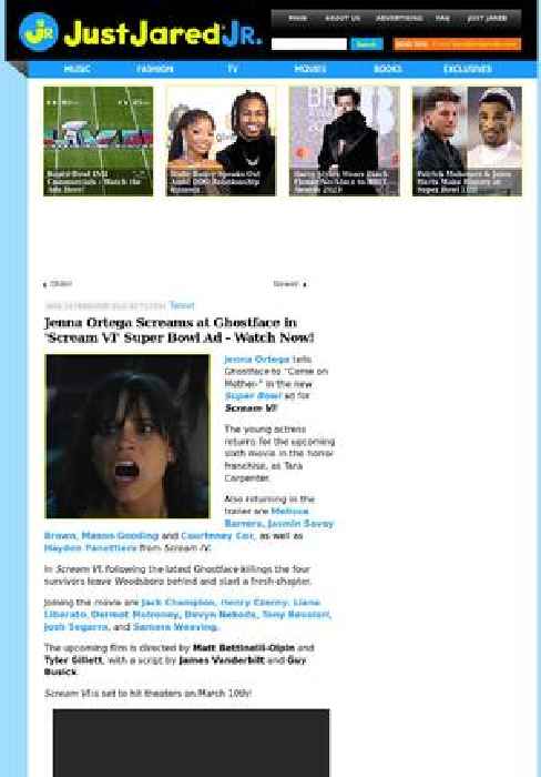 Jenna Ortega Screams at Ghostface in 'Scream VI' Super Bowl Ad - Watch Now!