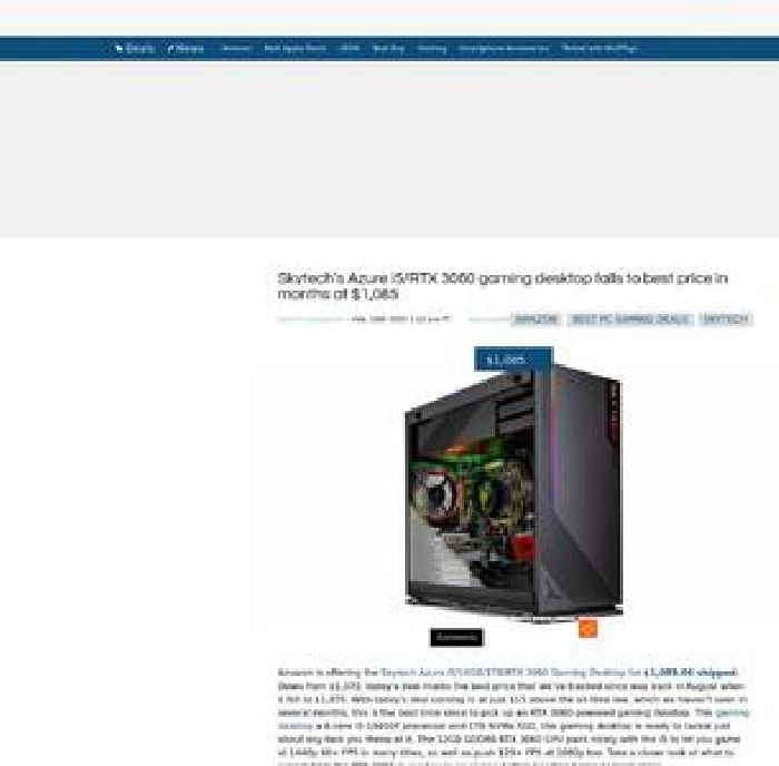 Skytech’s Azure i5/RTX 3060 gaming desktop falls to best price in months at $1,085