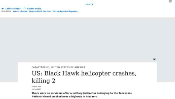 US: Black Hawk helicopter crashes, killing 2
