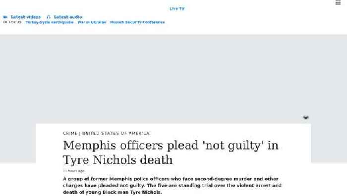 US: Memphis police officers plead 'not guilty' in Tyre Nichols death